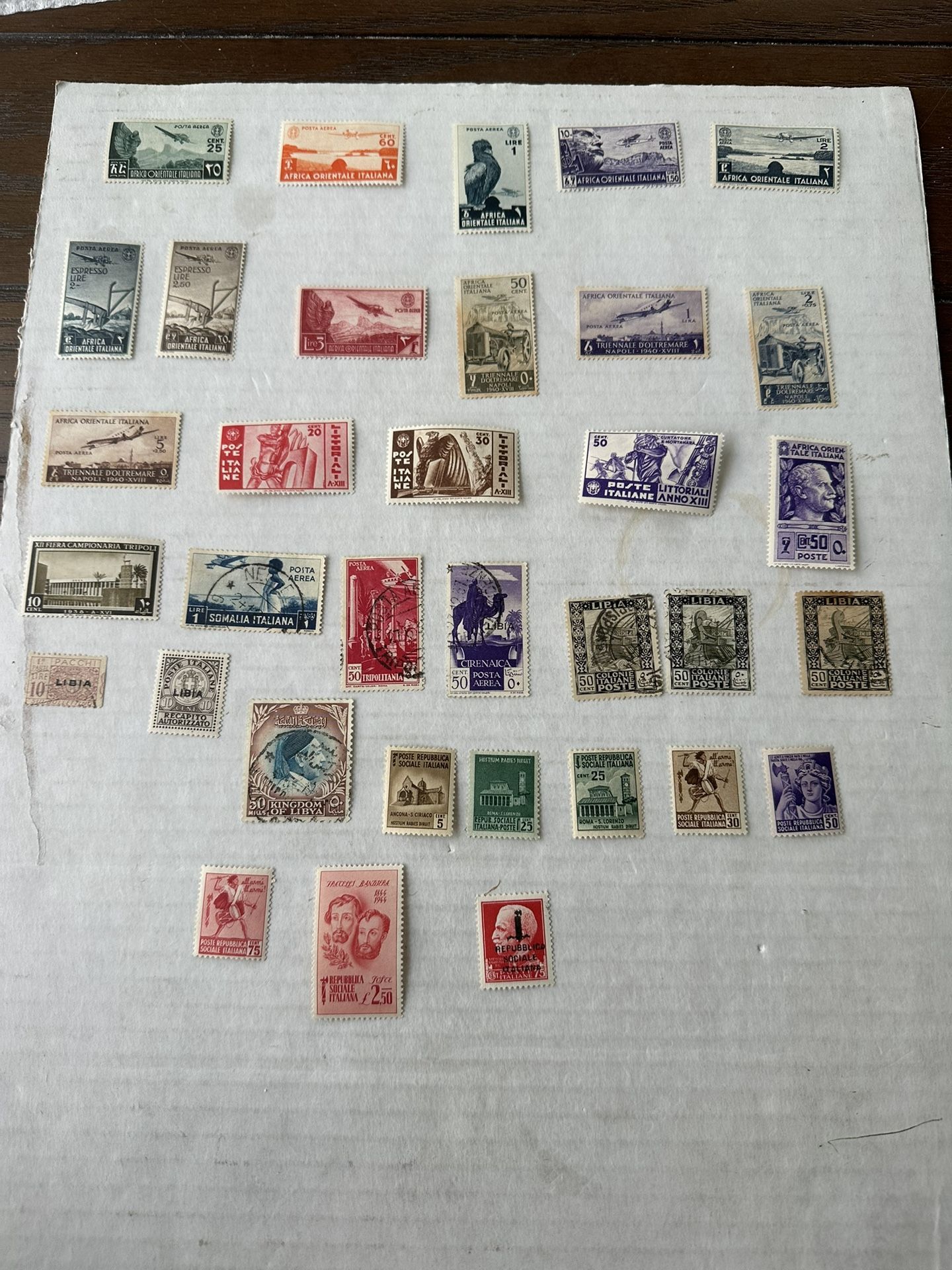 Italian East African Stamp Group Of 34