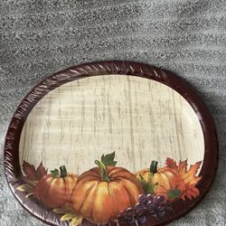 Pumpkins Oval Paper Plates & Desert Paper Plates 