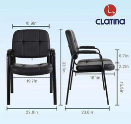 Guest Chair with Bonded Leather Padded Arm Rest Thumbnail