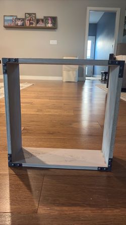 Rustic Wood and Metal Cube Shelf