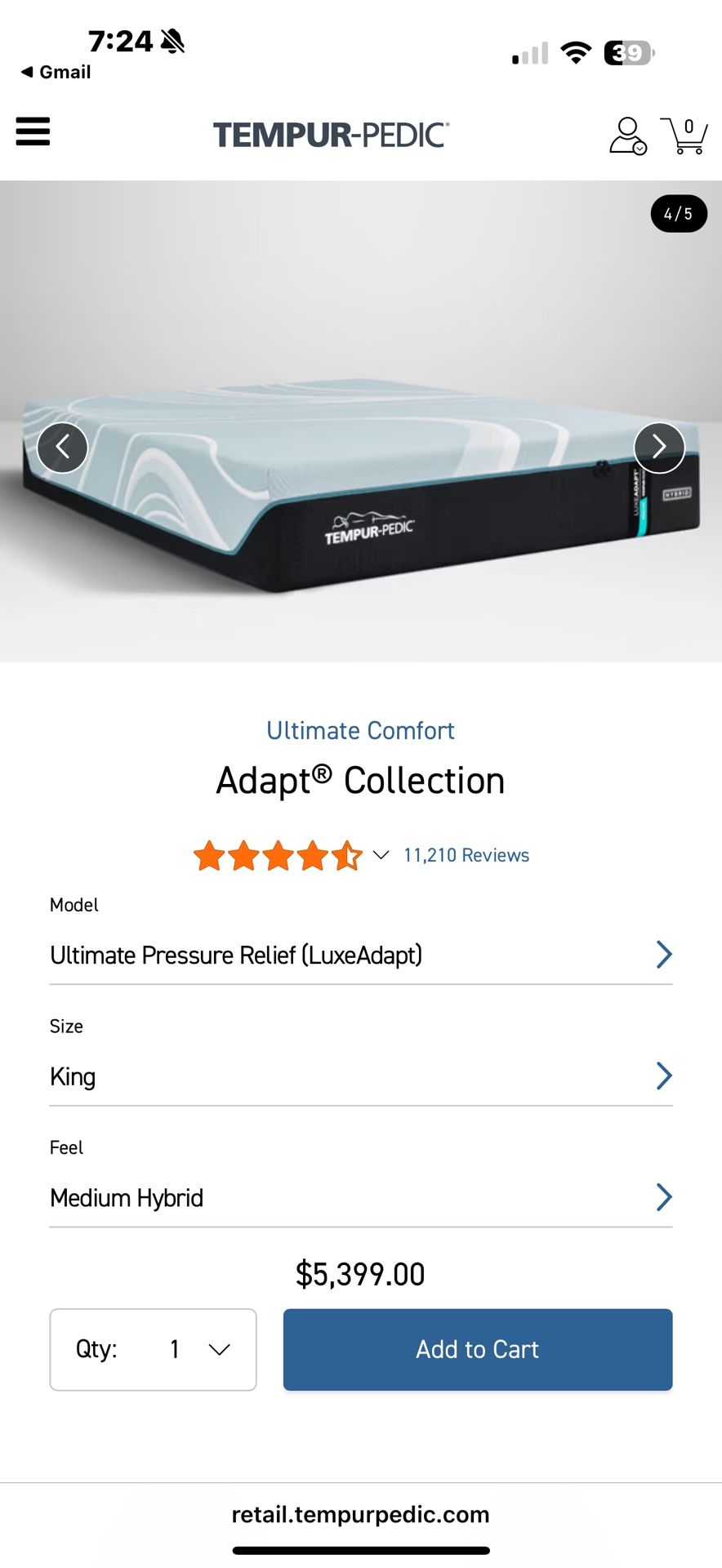 Temper-Pedic Ultimate Pressure Relief (LuxeAdapt) – Medium