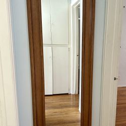 Wood framed wardrobe mirror