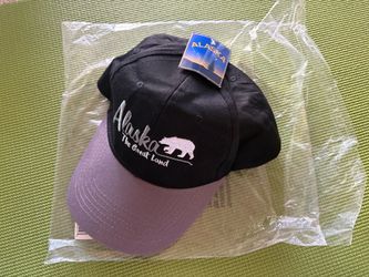 New with tag Unisex Cap, Alaska Souvenir, Black & Gray Color, Adjustable Size, Junior/Adult