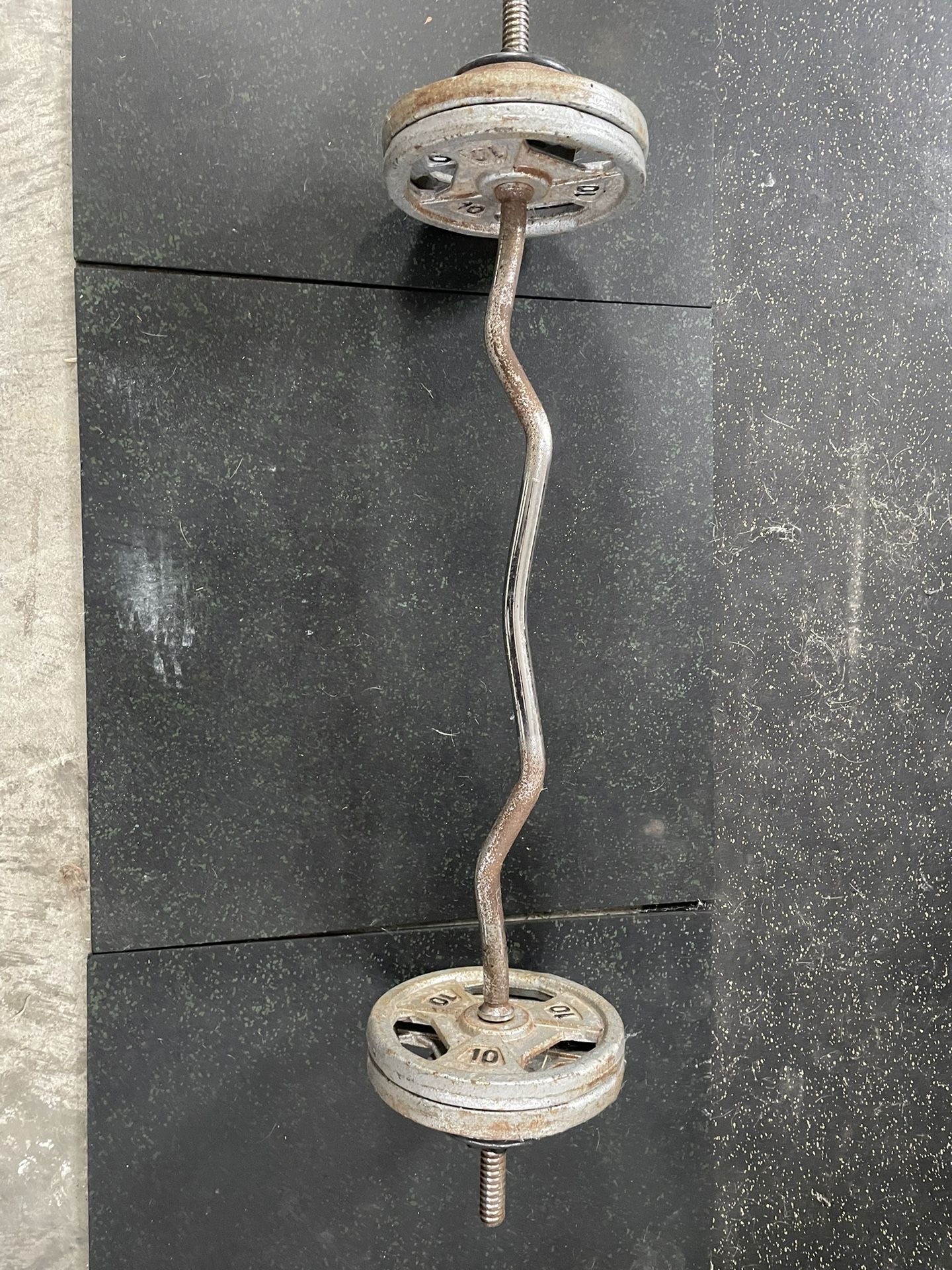 EZ Curl Bar With Weights