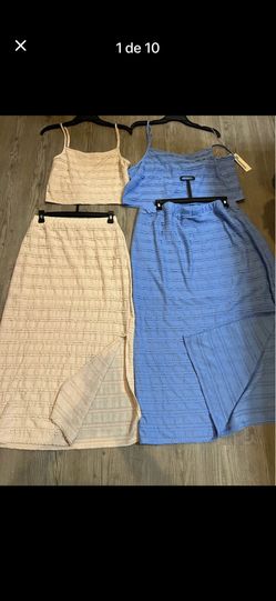 Women's Ruffle Cami and Maxi Skirt Set, L