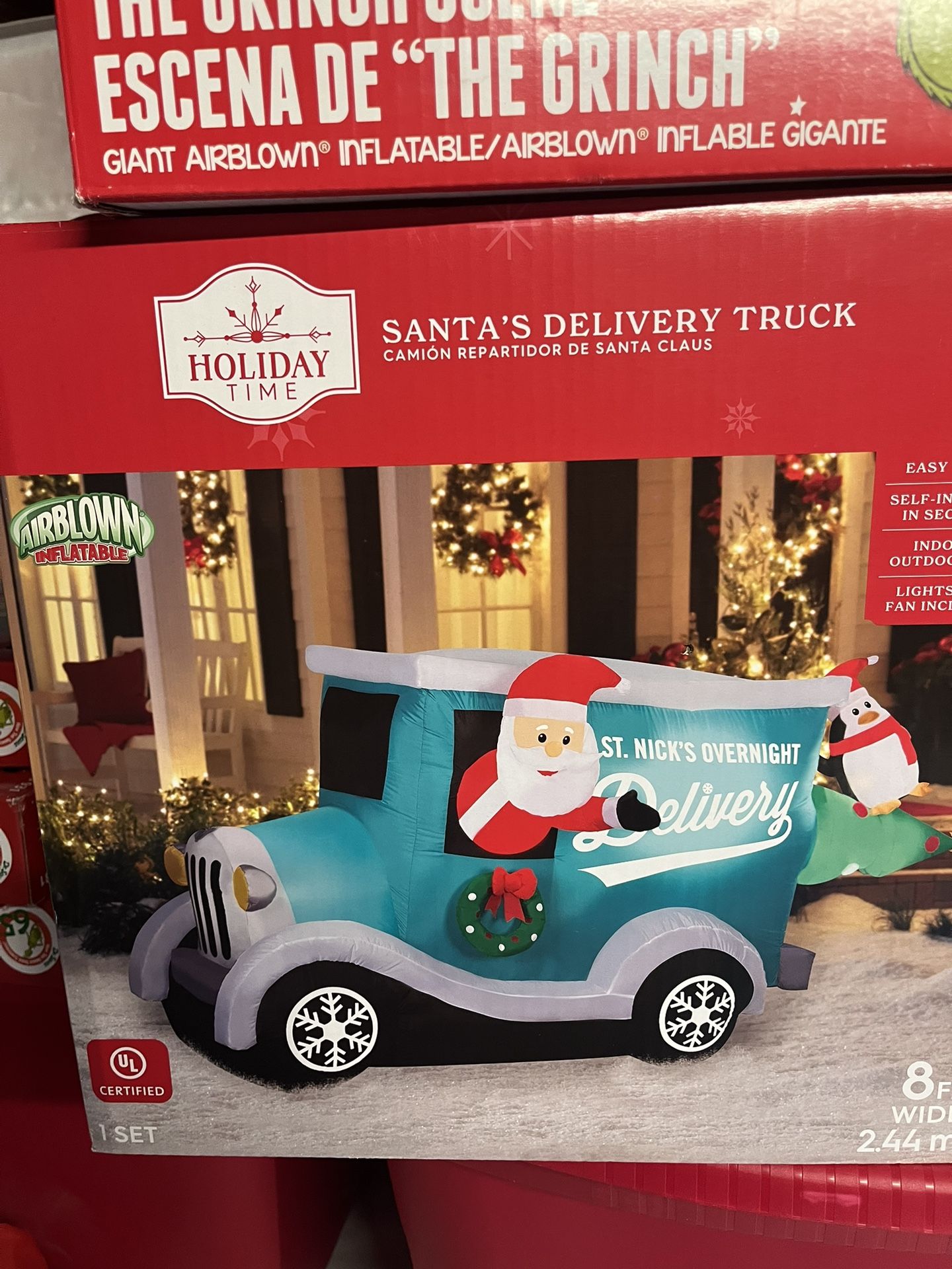 Holiday Time Inflatable Santa Delivery Truck 8ft