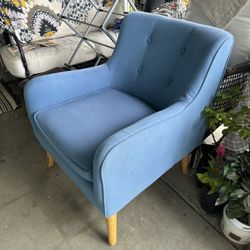 Like New, Tuffted MC Blue Armchair by Christopher Knight 