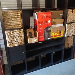living room TV stand with cubby storage drawer