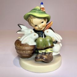 Vintage Hummel Boy with Rabbits Figurine – Vibrant Colors, Germany 4”