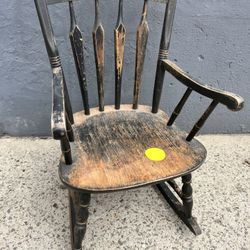 Antique Vintage 1800s Wooden Mini Rocking Chair 