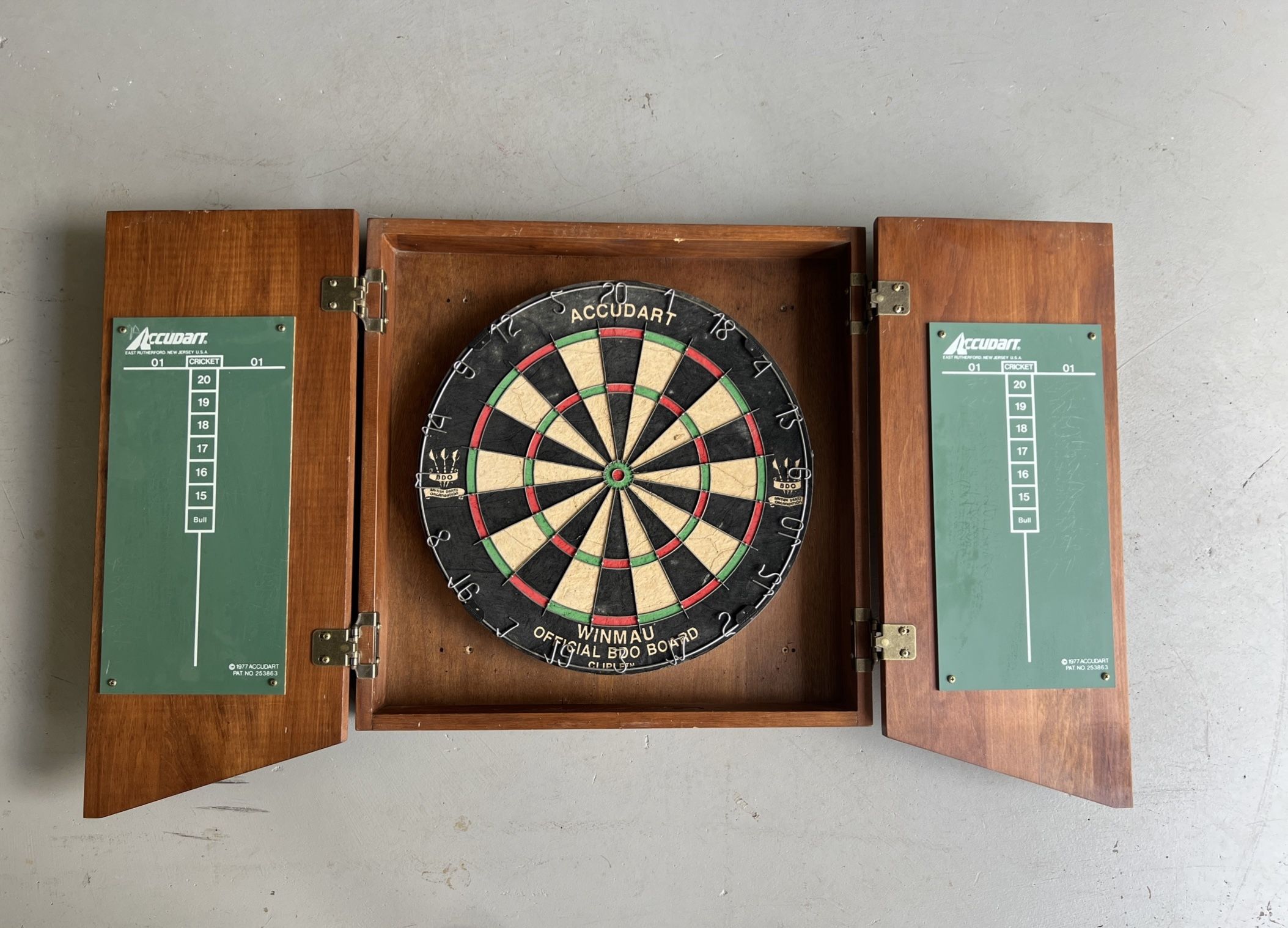 Dart Board And Cabinet