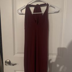 Aigeman Chic Backless Burgundy Dress Size S