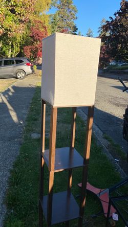 Standing lamp w/ storage shelves price 7$. Pick up. E.  Side. Tacoma