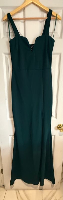 Long hunter green dress