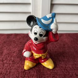 Vintage Disney Sorcerer Mickey Mouse Figurine Fantasia Made In Japan 3.5” Tall