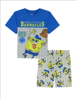 Nickelodeon Boys' 2-Piece Loose-fit Pajama Set Size 6 T SHIRT AND SHORTS Toddler