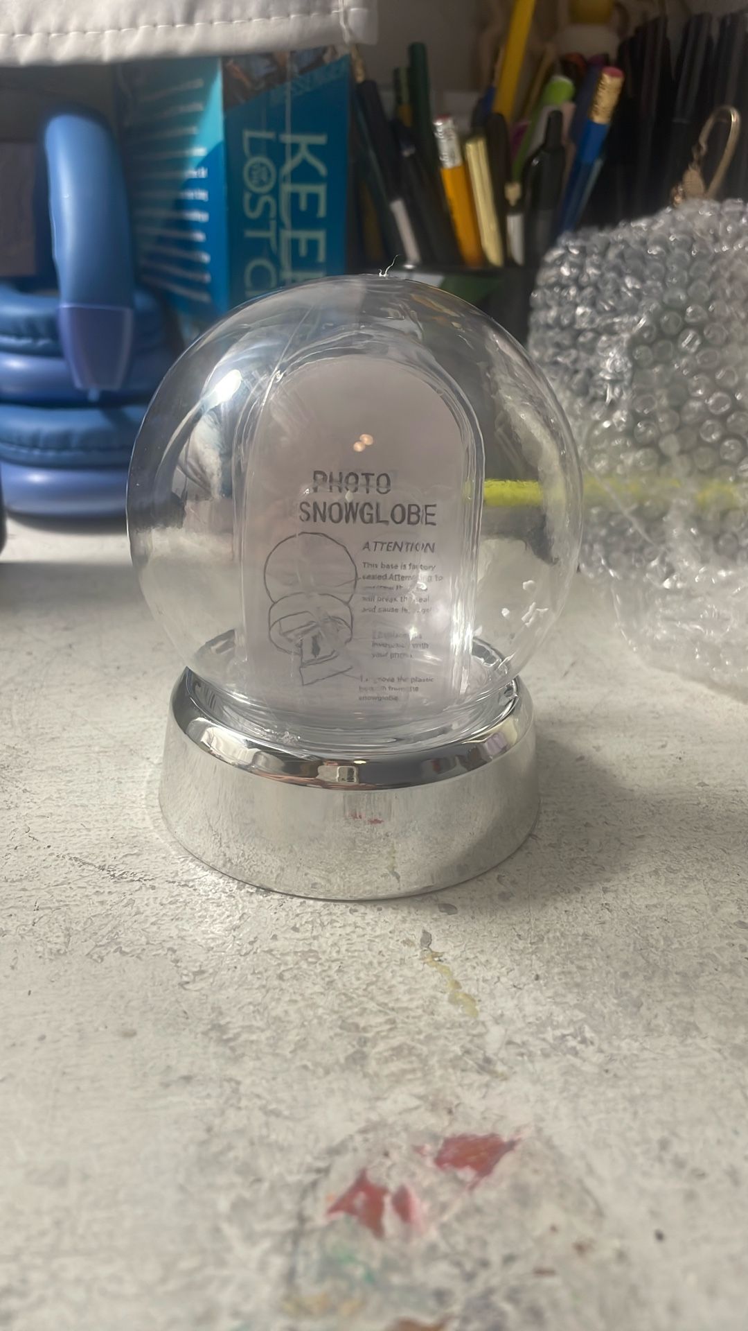 brand new photo snow globe