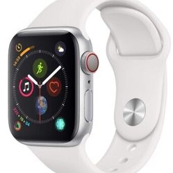 Apple Watch Series 4 Gps Only W/ White Wristband And Charger Silver