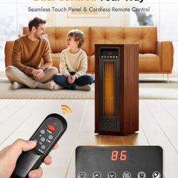 Brand New Infrared 1500 W Wood Tower Heater W Timer & Remote BNIB Never Used 