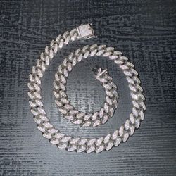 GLD 14k White Gold Cuban Chain - 12mm 18”