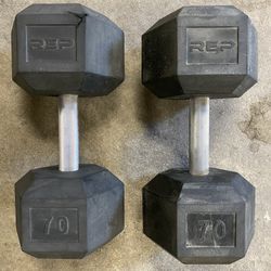Dumbells (pair) - 70 pound each