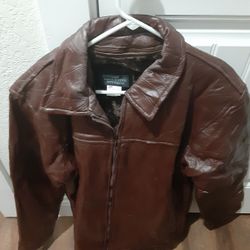 Executive Division Tan Genuine Leather Jacket $65.00 (Serious Buyers) Cash Only 