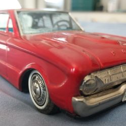 Bandai Ford Falcon Friction Tin Toy Car 