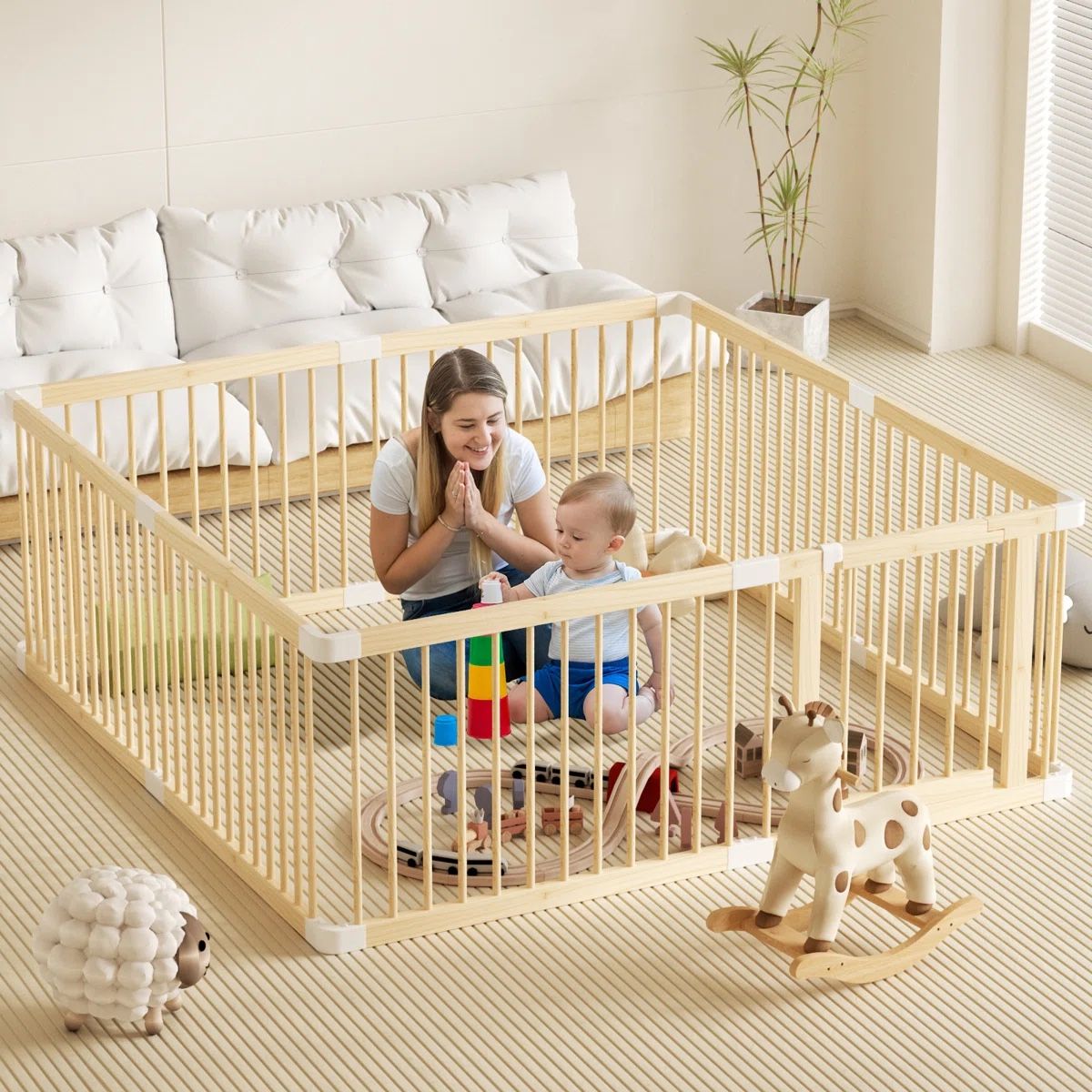 Wooden Playpen For Babies And Adults