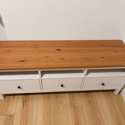 White Storage Bench / TV Stand