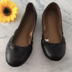 Black Ballet Flats, Size 7 1/2