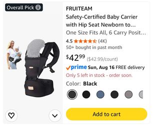 Fruiteam Baby Carrier with Hip Seat