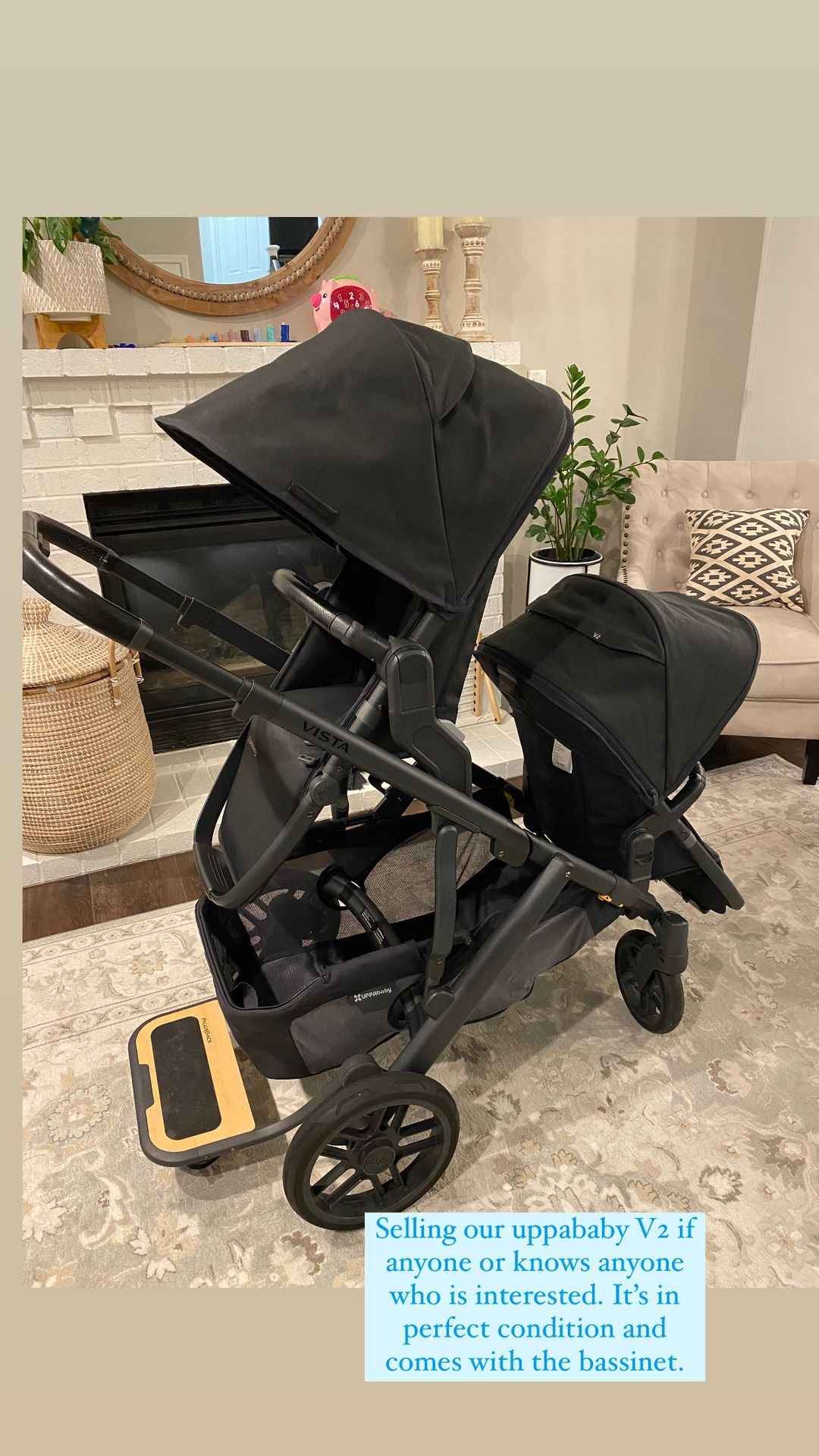 Uppababy Vista V2 Stroller For 3 Kids All The Attachments In Perfect Condition