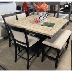 6 Piece Counter Height Dining Table Set   //  Limited Time Offer 