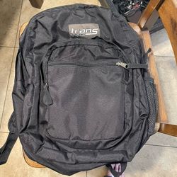 Used Black Trans Jan-sport Small Backpack 2 Zipper Pockets