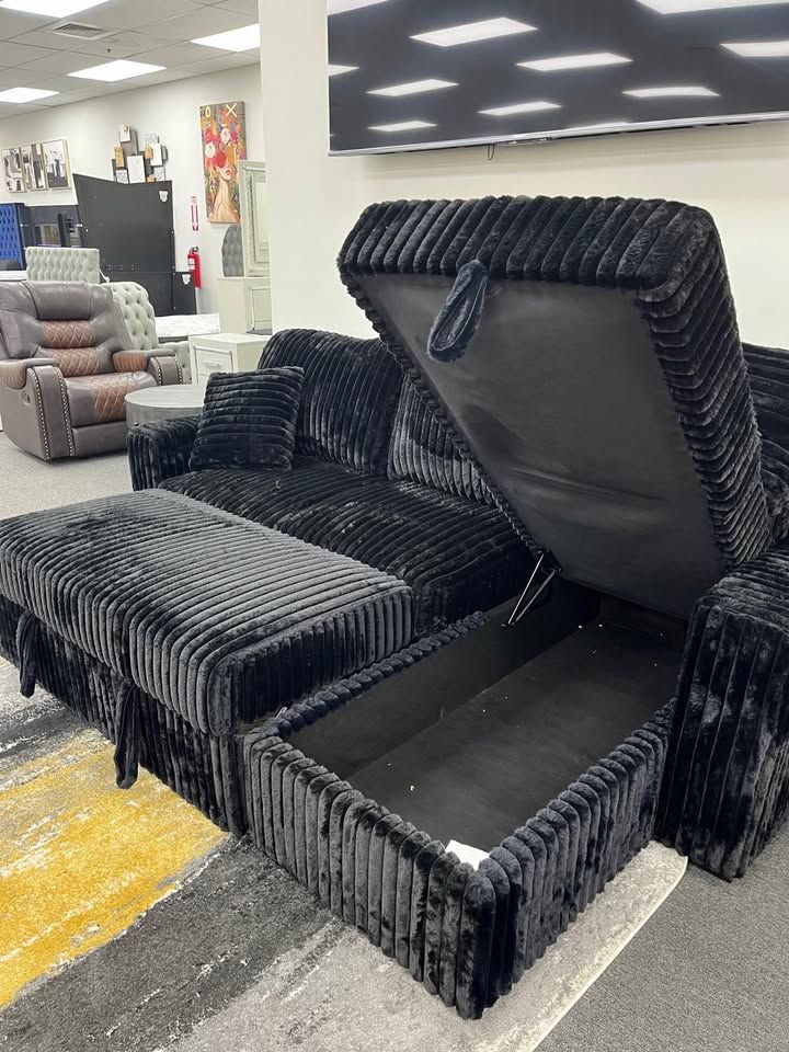 June Promotion Jumbo Plush Corduroy Sofa bed w/Storage