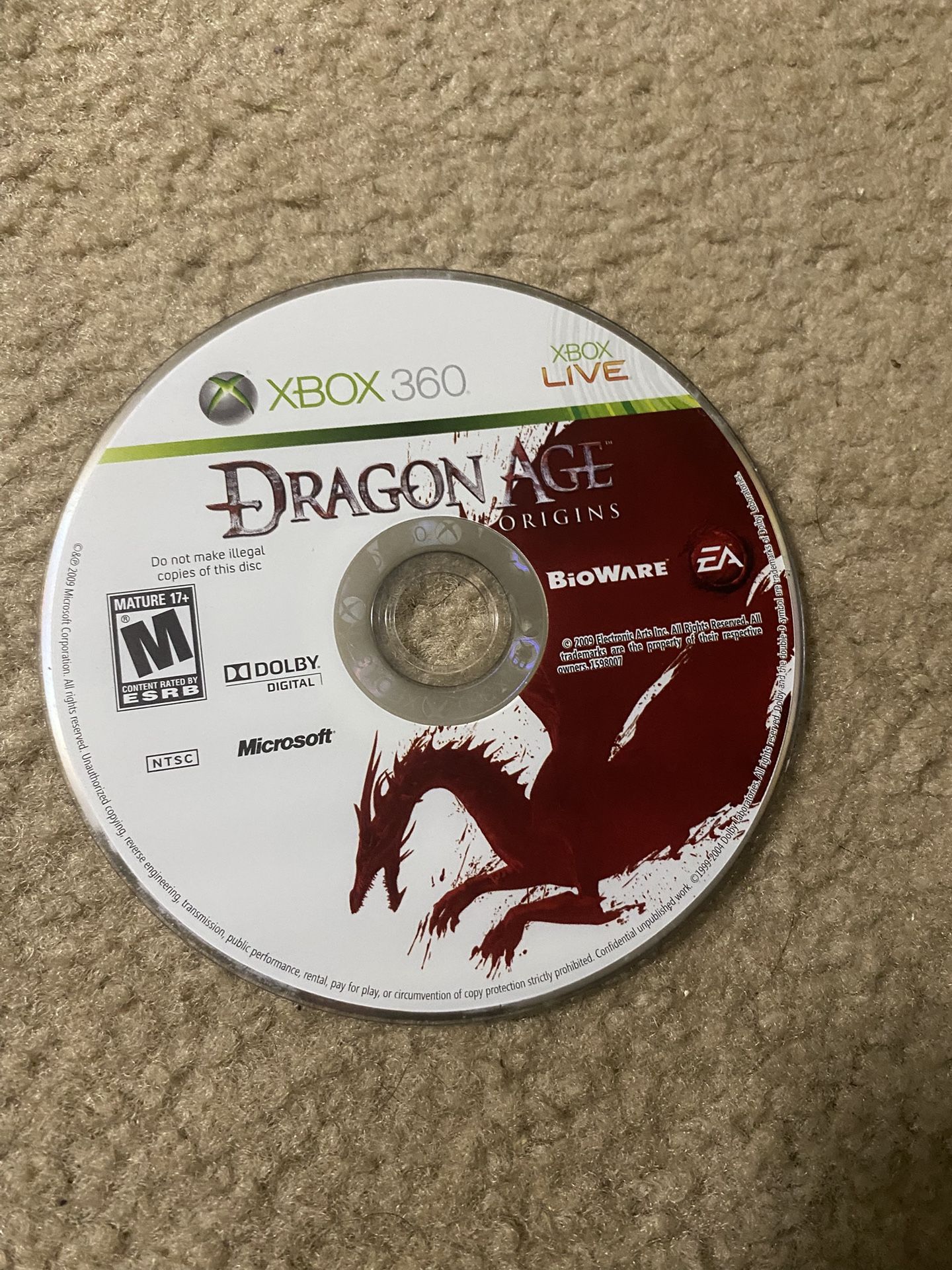 Dragon Age Origins For Xbox 360