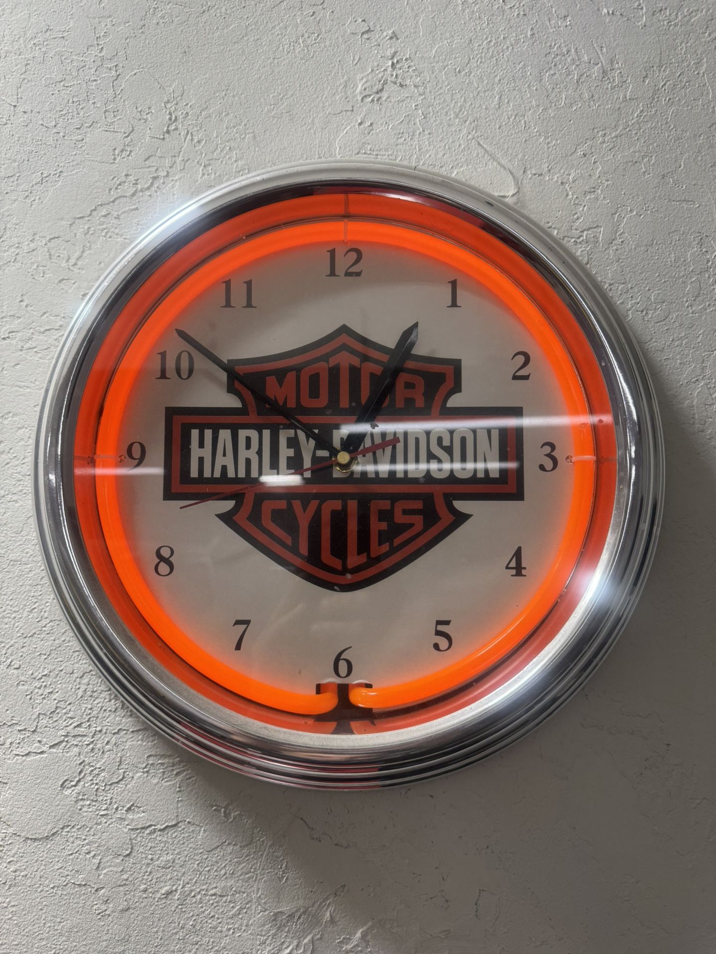 Neon Harley Davidson Clock
