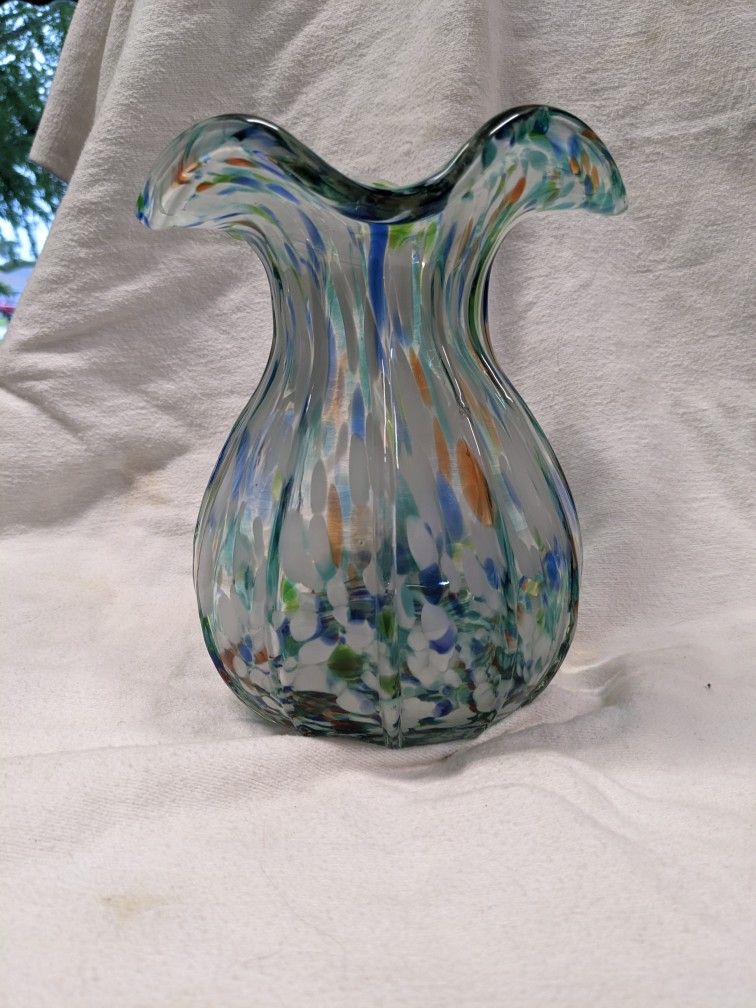 Beautiful Confetti Blown Glass Vase