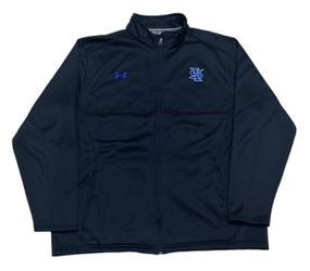 Under Armour Jacket Men’s XXL Black Blue LS Indiana State Full Zip Windbreaker