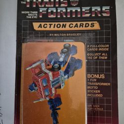 1985 Transformers with optimus prime on front package