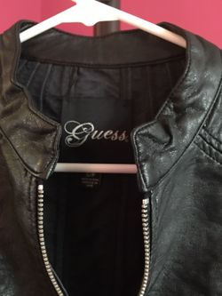 Guess leather jacket small