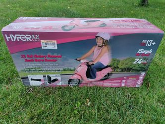 Hyper Blush Retro Electric Scooter – 24V Battery Powered, 15 MPH, 170 lb Capacity