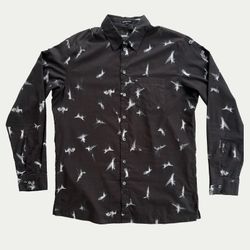 Ann Demeulemeester Bird Print Sheer Button Up Shirt - Men's L