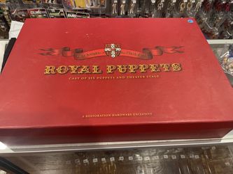 The knights of the plush Table Royal puppets cast of six puppets and theater stage. $75 today at the shop.