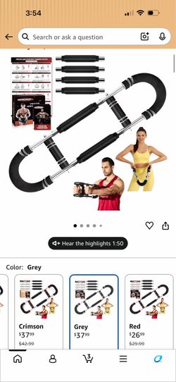 Twister Arm Trainer, 30-120 lbs Adjustable Twister Arm Chest Exerciser with 4 Spring & Poster for Men & Women, Detachable Power Twister Home Fitness E
