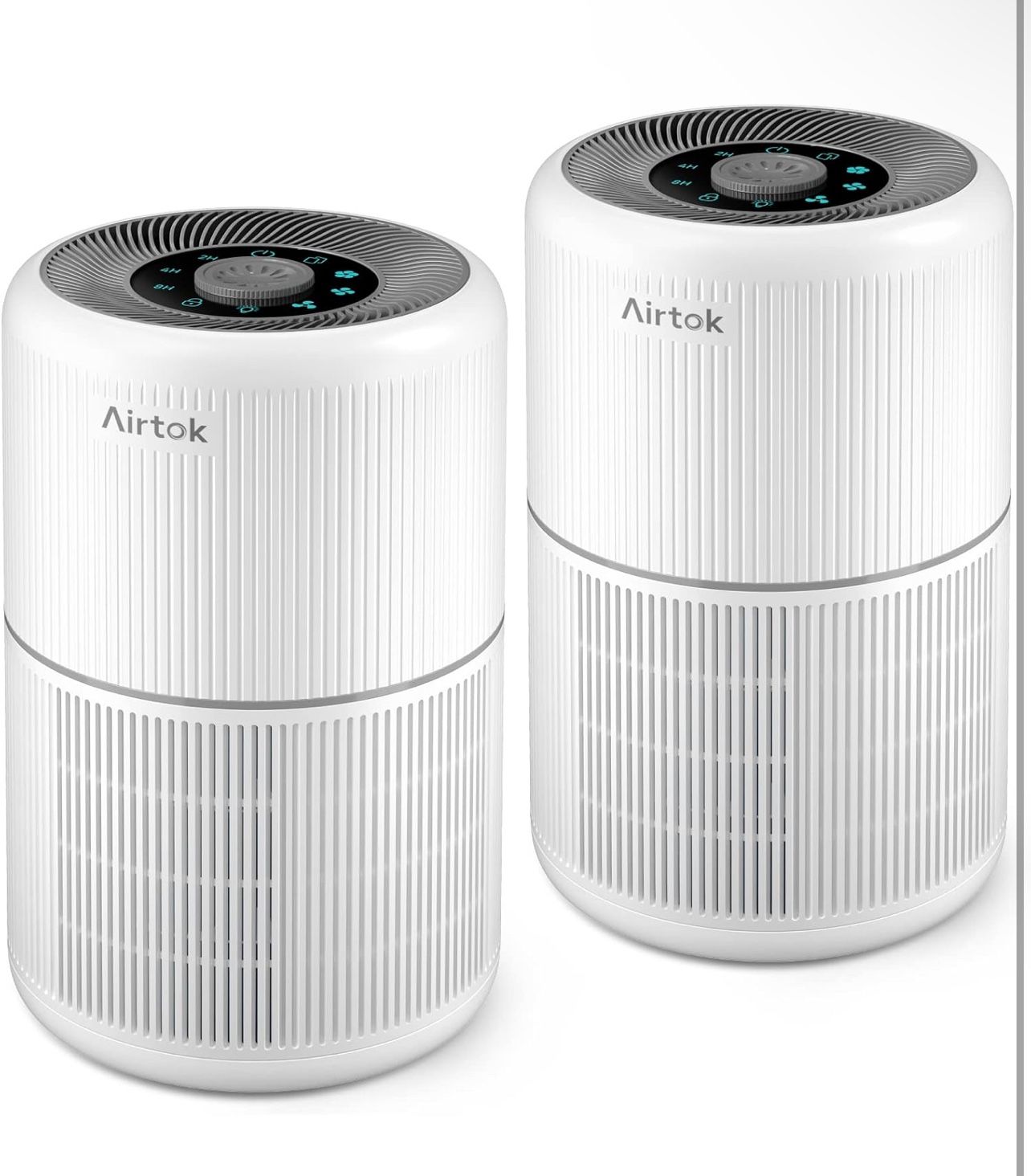 2 Pack Air Purifier for Home Bedroom with H13 True HEPA Filter for Smoke, Smokers, Dust, Odors, Pollen, Pet Dander | Quiet 99.9% Removal to 0.1 Micron