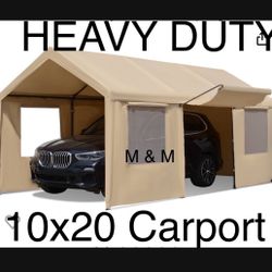 10x20 Heavy Duty Carport With Sidewalls