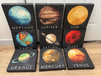 Solar System Canvas Wall Art Set