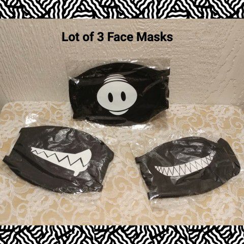 LOT OF 3 NEW FACE MASKS