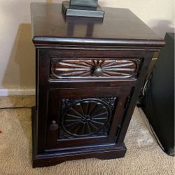 Vintage Real Wood Lamp Stand 